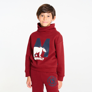 Bordeauxrode sweater met tekst voor jongens 1