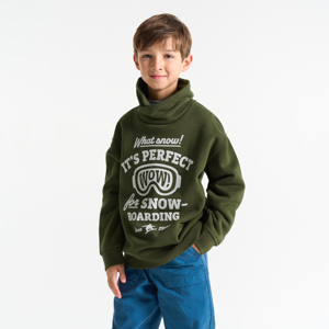 Sudadera con mensaje caqui niño 1