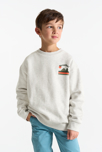 Sweat-shirt motif devant et dos gris chiné Garçon 1