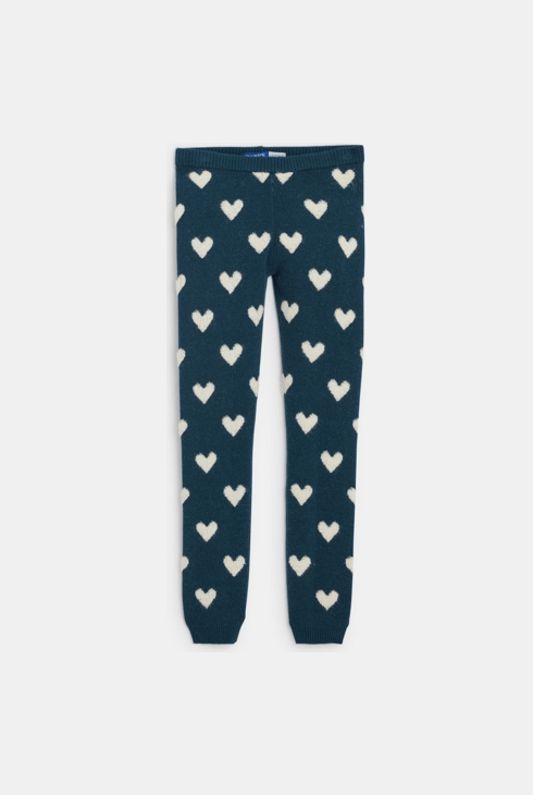 Legging imprimé cœur bleu marine Fille