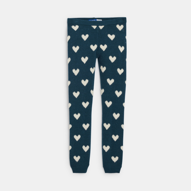 Legging imprimé cœur bleu marine Fille - 6A