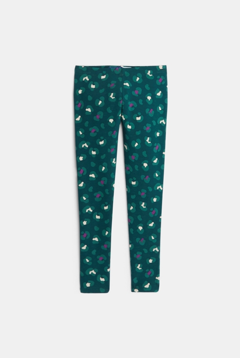 Legging chaud imprimé vert Fille