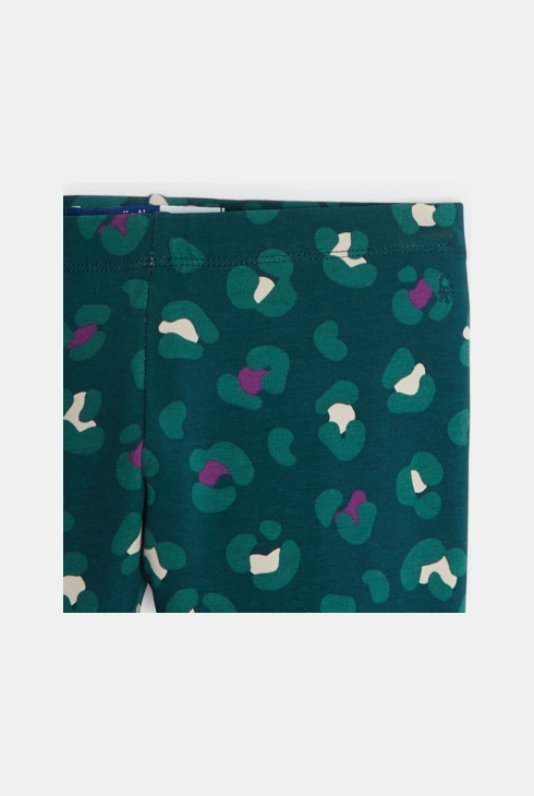 Legging chaud imprimé vert Fille
