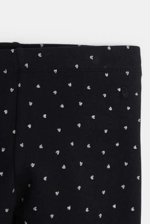 Bedruckte warme Leggings in Schwarz für Mädchen
