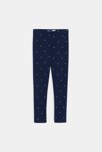 Legging chaud imprimé bleu Fille