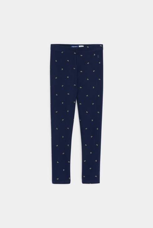 Bedruckte warme Leggings blau Mädchen 1