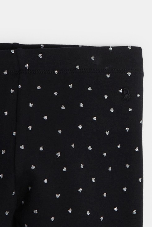 Legging chaud imprimé noir Fille 2