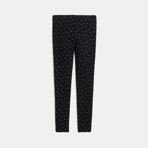 Zwarte warme legging met print voor meisjes 1