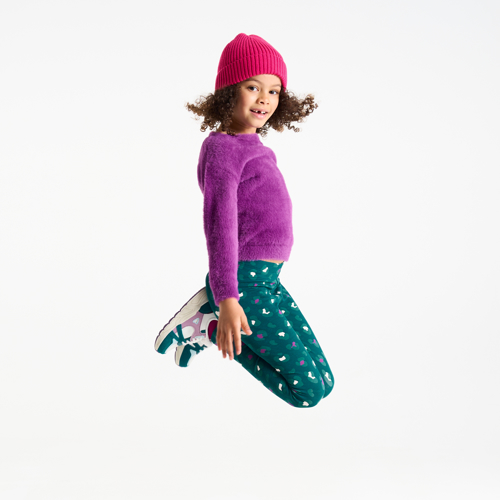 Cálidos leggings estampados verdes niña 1