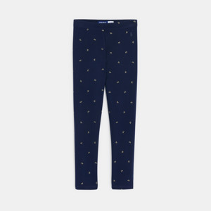 Legging chaud imprimé bleu Fille