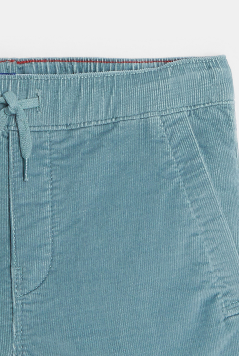 Pantalon cargo en velours côtelé bleu Garçon