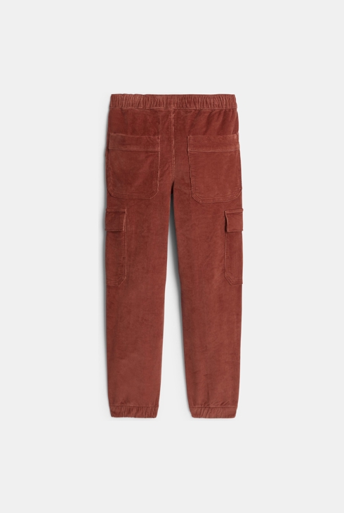 Rostbraune Cargohose aus Cordstoff für Jungen 2