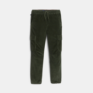 Pantalon cargo en velours côtelé kaki Garçon 1