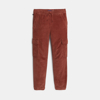 Pantalon cargo en velours côtelé marron rouille Garçon