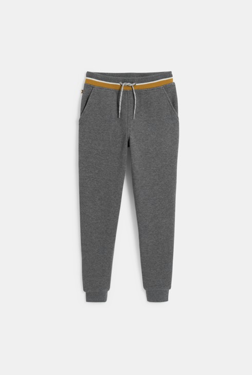 Tamnosive hlače za jogging od flisa za dječake 1