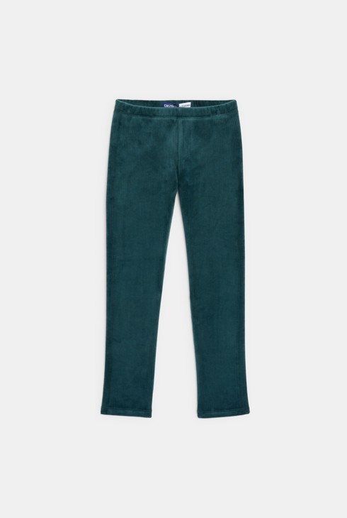 Leggings tinta unita in maglia a coste bambina 1
