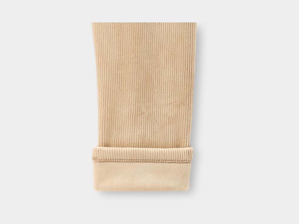 Legging velours doublé beige fille 2