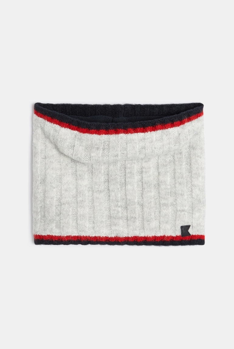 Snood côtelé bleu gris Garçon 1