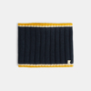 Snood côtelé bleu marine Garçon