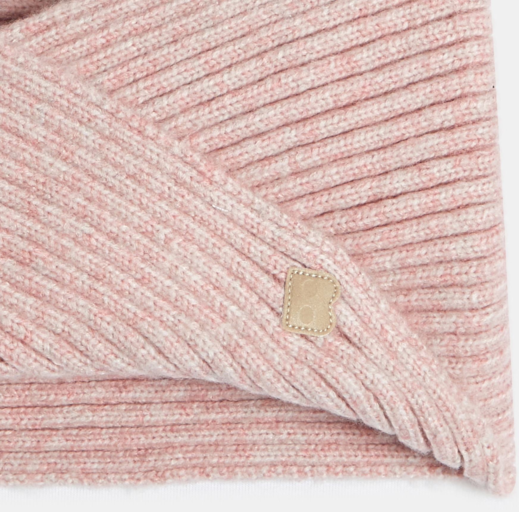 Ružičasti šal na preklop od pletiva za djevojčice 2