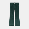 Pantalon flare en velours lisse vert foncé Fille