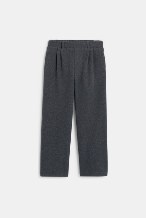 Girl's grey wide trousers with darts 1