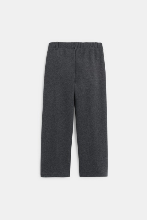 Girl's grey wide trousers with darts 2