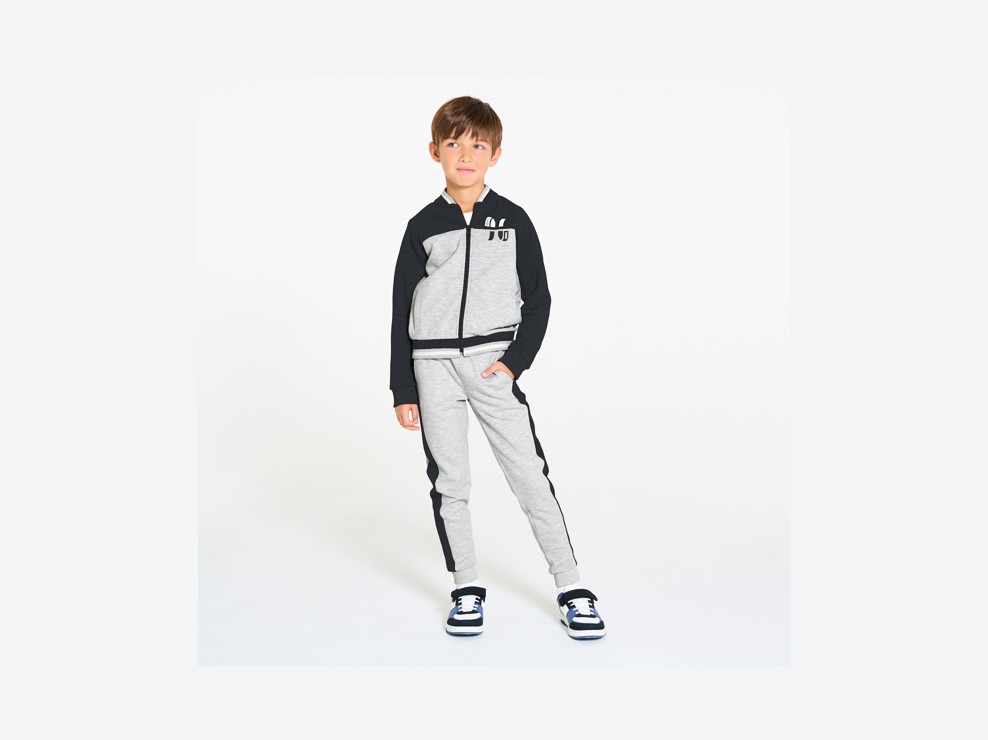 Boy's grey fleece joggers 1