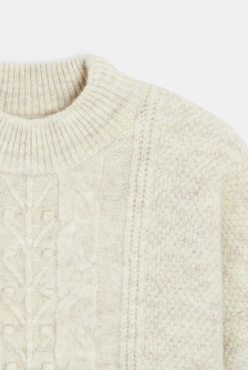 Pull torsadé écru Fille 2