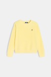 Pull côtelé moelleux jaune Fille