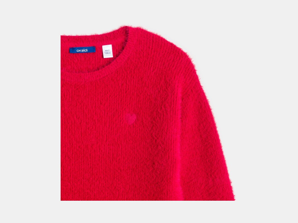 Rode gebreide trui voor meisjes 2