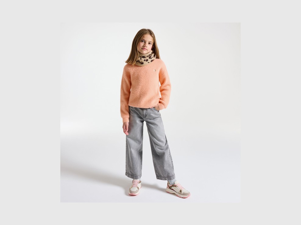 Miękki pomarańczowy sweter dla dziewczynki 1