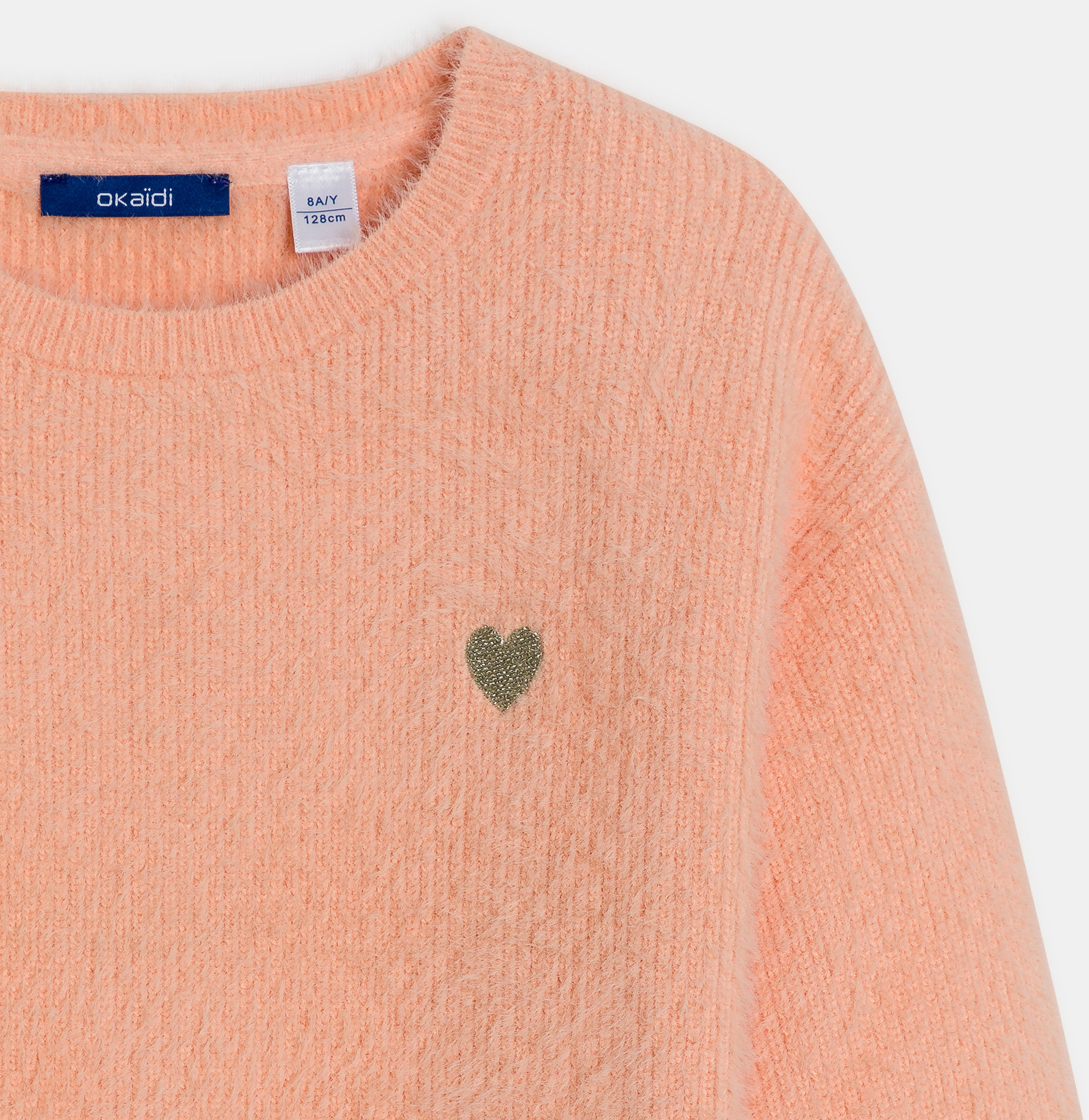 Pull doux orange fille