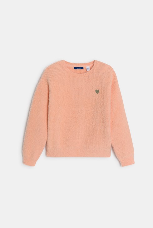 Dekliški mehak oranžen pulover 2