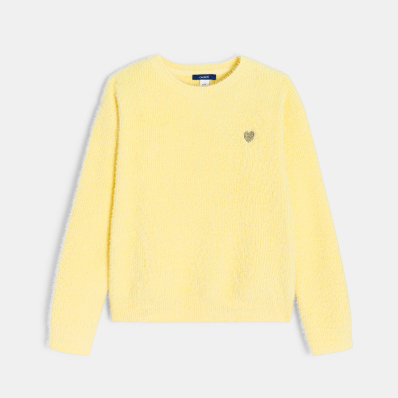 Kuscheliger gerippter Pullover gelb Mädchen