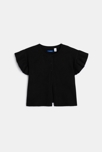 Gilet manches papillon noir Fille