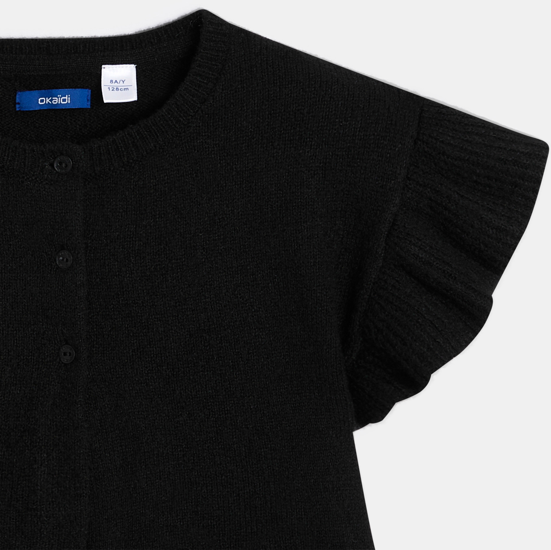 Girl's black cardigan with butterfly sleeves 2