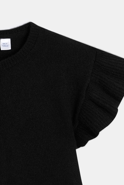 Cárdigan mangas mariposa negro niña 2