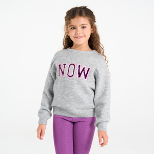 Girl's grey slogan jumper 1