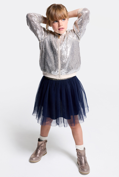 Blouson teddy à paillettes irisées Fille