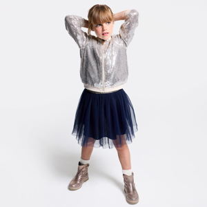 Blouson teddy à paillettes irisées Fille 1