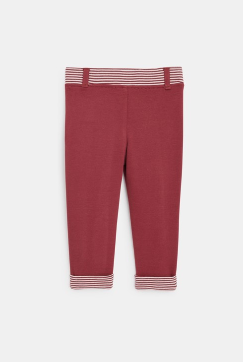 Rote weiche Hose aus gestreiftem Molton Kleinkind Junge 2