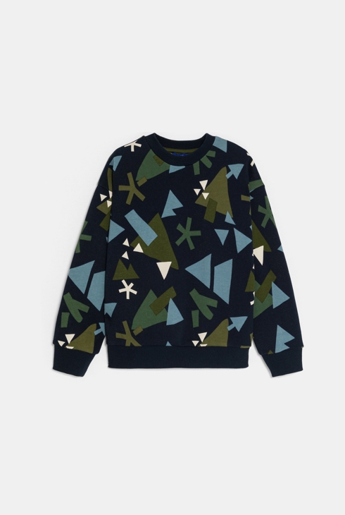 Sweat-shirt imprimé bleu marine Garçon