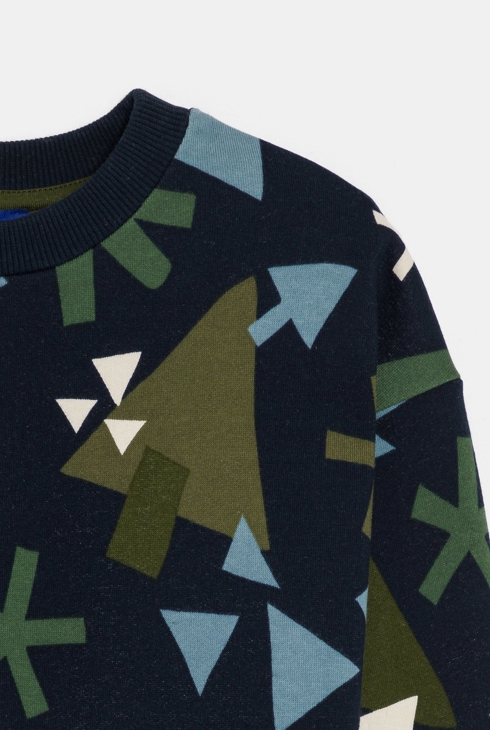 Sweat-shirt imprimé bleu marine Garçon