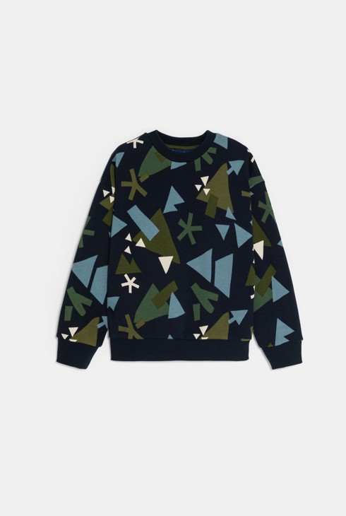 Felpa-shirt blu navy con stampa per bambino 1