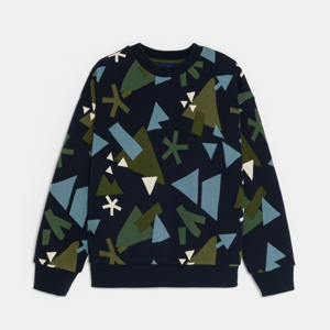 Marineblauw sweatshirt met print voor jongens 1