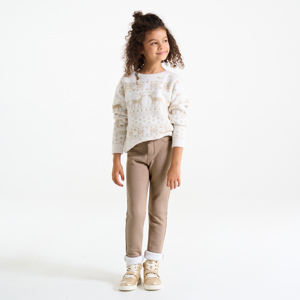 Blauwe jegging van milano jersey met glitters voor meisjes 1