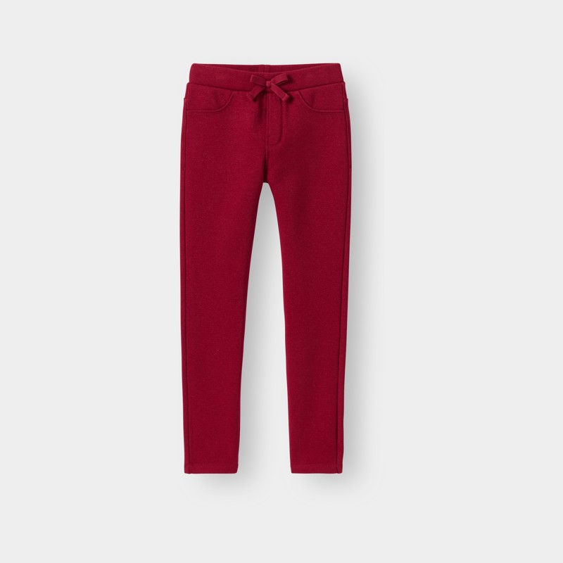 Jeggings caldi rosso brillante per bambina