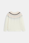 Pull jacquard scandinave écru Fille 4
