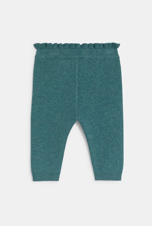 Legging maille tricot bleu bébé fille 2